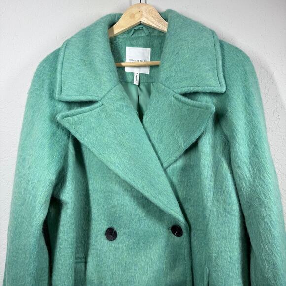 Avec Les Filles Women's Fuzzy Teal Green Peacoat Size S NEW - Picture 6 of 8